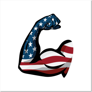 American Pride USA Flag Arm Flex Posters and Art